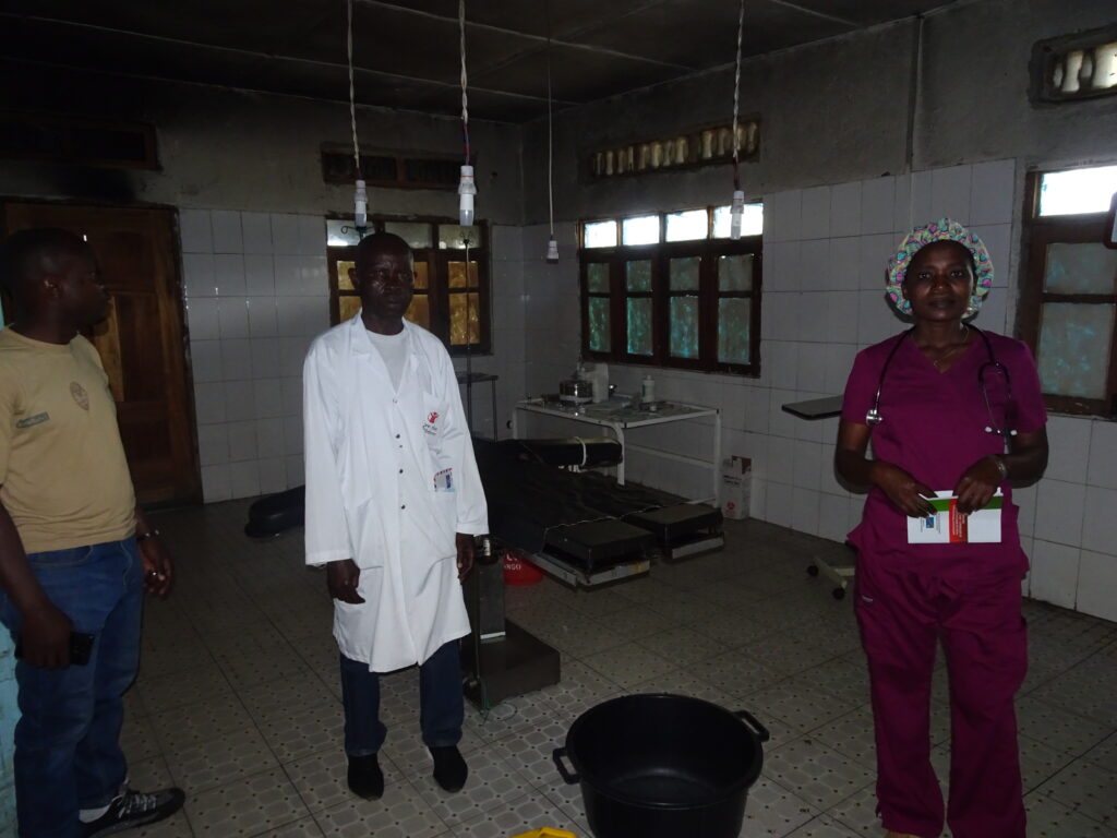 The operating room at Kamango Hospital, still blackened on the inside from the lightning strike